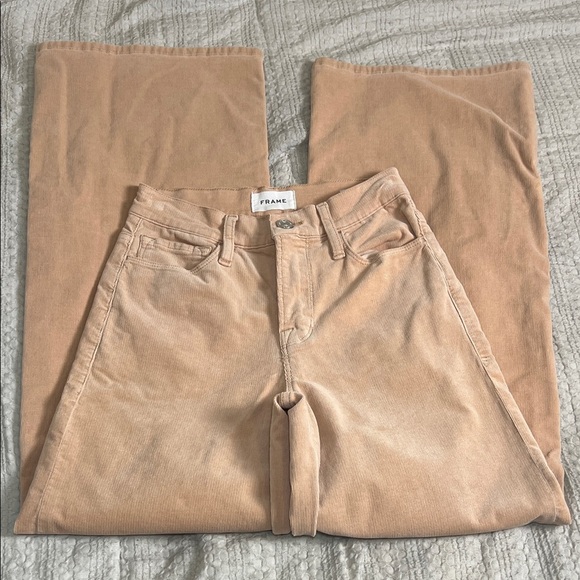 Frame Denim women’s Light blush Corduroy Pants le slim palazzo size 26 - Picture 2 of 10